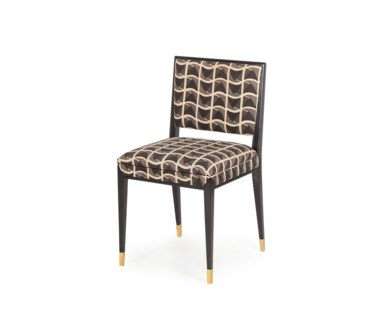 Reform Side Chair - Black Finish / Patriotic Fabric
